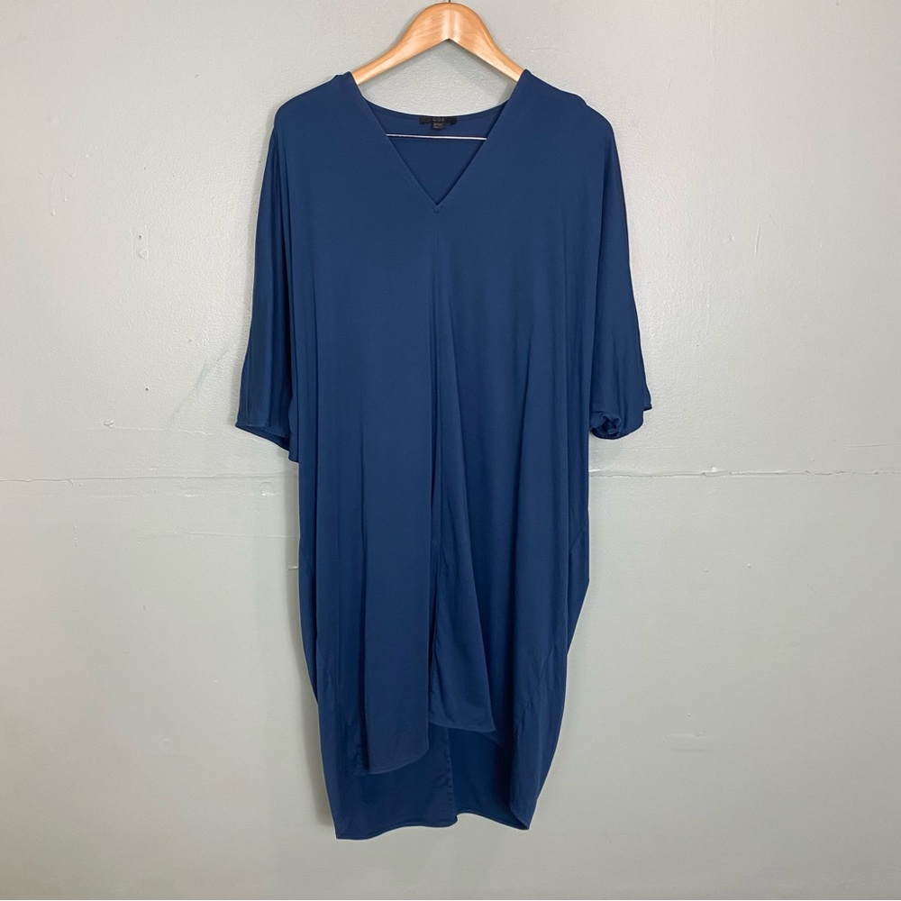 COS V Neck Midi Dress Blue Medium Lagenlook Minimalist